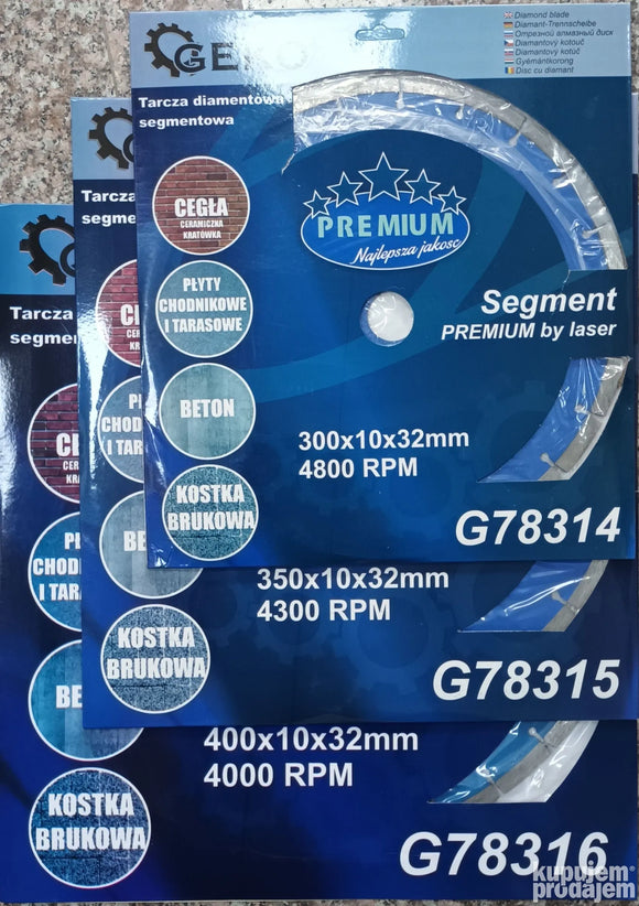 Dijamantska Ploča za sečenje beton PREMIUM  300 mm Geko