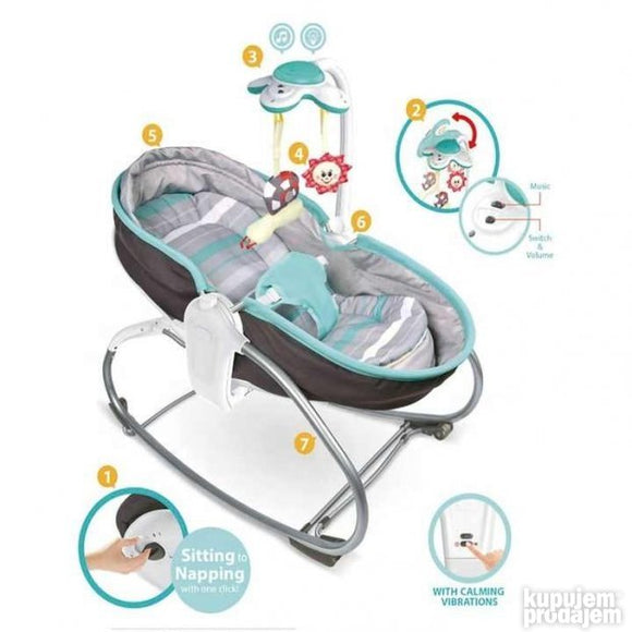 Lezaljka za bebe Njihalica za bebe Krevet za bebe 3u1