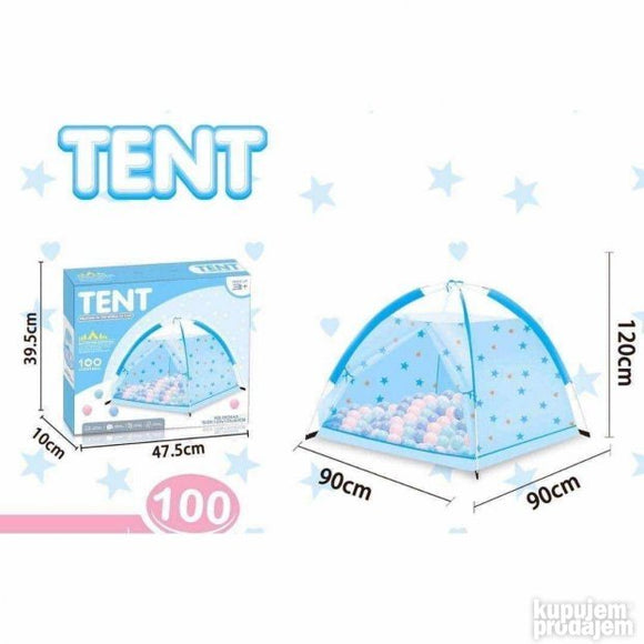 Šator 100 loptica Dečiji šator roze i plavi