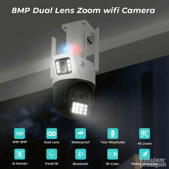 WiFi Smart kamera 2 sociva i sirena A28+, spoljna