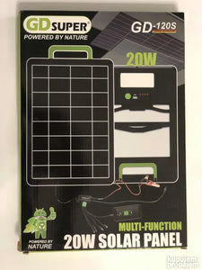 Solarni panel za punjenje raznih uređaja GD-120S - 20w