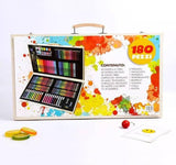 Set boja za crtanje/drveni kofer sa 180 delova - Set boja za crtanje/drveni kofer sa 180 delova