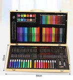 Školski set za crtanje i bojenje 180 delova u drvenoj kutiji - Školski set za crtanje i bojenje 180 delova u drvenoj kutiji