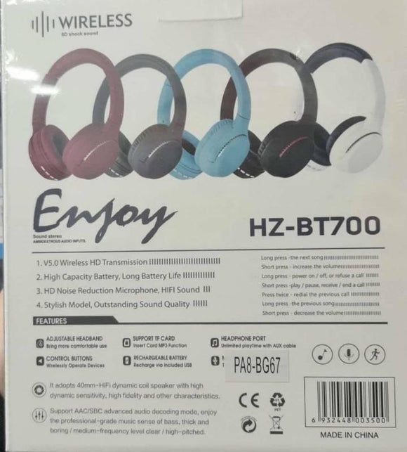 6D Bežične slušalice HZ BT700 više boja Shock Sound - 6D Bežične slušalice HZ BT700 više boja Shock Sound