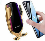 Držač za telefon i bežični punjač R1- zlatna i siva boja - Držač za telefon i bežični punjač R1- zlatna i siva boja