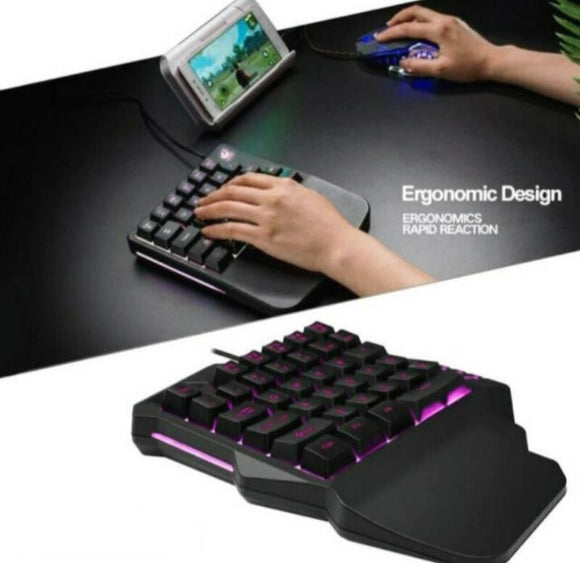 Gejmerska tastatura za jednu ruku sa LED svetlom - Gejmerska tastatura za jednu ruku sa LED svetlom