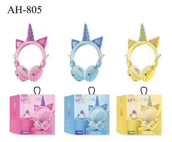 Bluetooth slusalice za decu slatki jednorog /zute - Slika 4