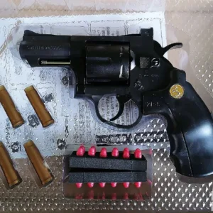 Metalni pištolj revolver sa EVA metkićima 13cm