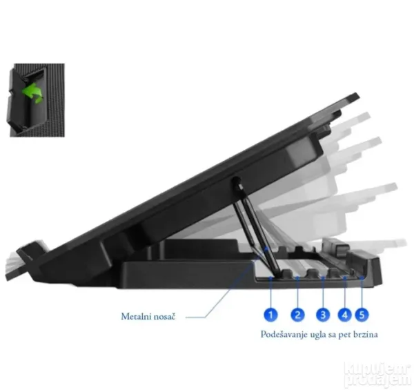 Podesivo postolje za Laptop sa LED ventilator za hlađenje - Slika 3