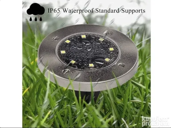 4 Ubodne Solarne Disk Svetiljke - 8 Led dioda - Slika 5