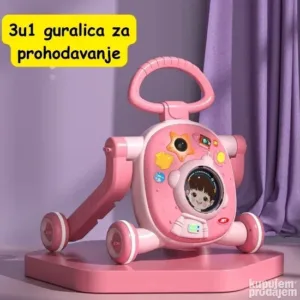 Guralica za prohodavanje 3u1 roze