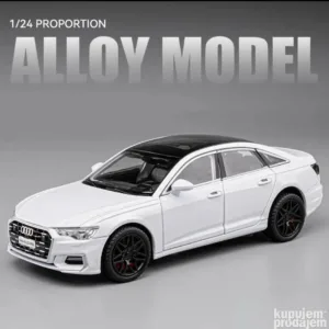 Audi A6L 1/24 Beli Metalni