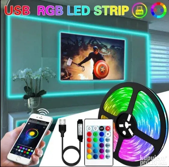 USB RGB LED traka za TV (2m ili 5m)