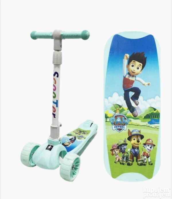 Paw patrol scooter tortinet sa svetlećim točkovima