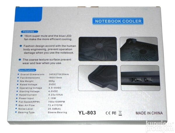 Kuler za laptop, YL803 - Slika 2