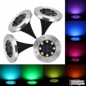 Solarne disk lampe za dvoriste, 8 LED RGB