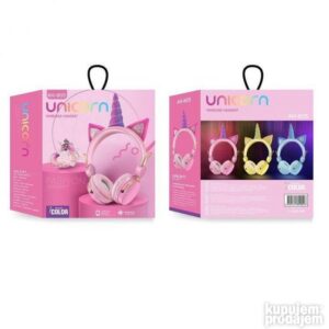 BLUETOOTH slušalice UNICORN kids/roze