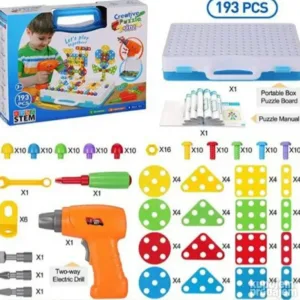 Kreativni puzzle set sa šrafilicom 4u1 193 delova