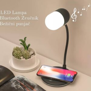 LED Lampa sa Bluetooth Zvučnikom i Bežičnim punjačem