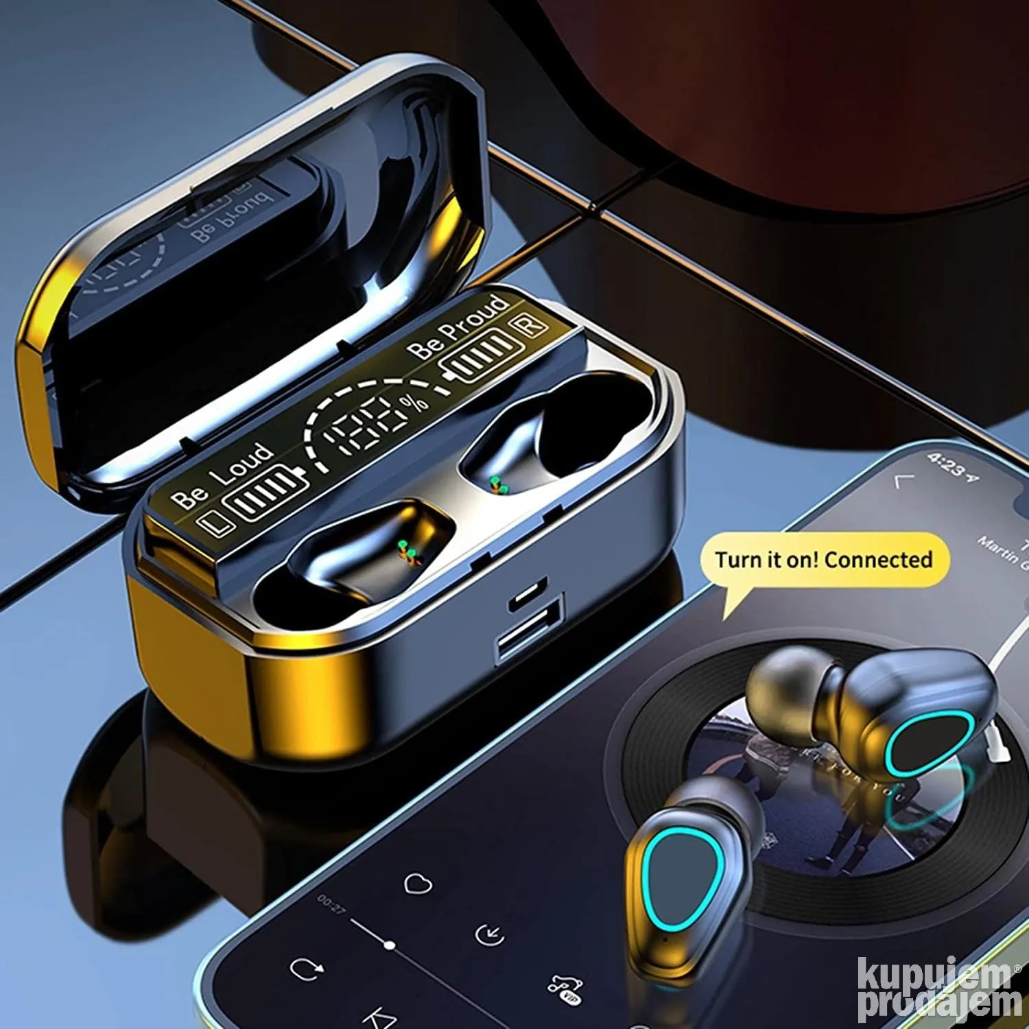 Bežične slušalice sa futrolom za punjenje - Slika 4