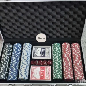 čipovi za poker 300 kom. sa dva špila karata i koferom