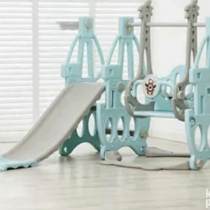 Tobogan - ljuljaška - koš / 3 u 1 veliki set za decu - plavi