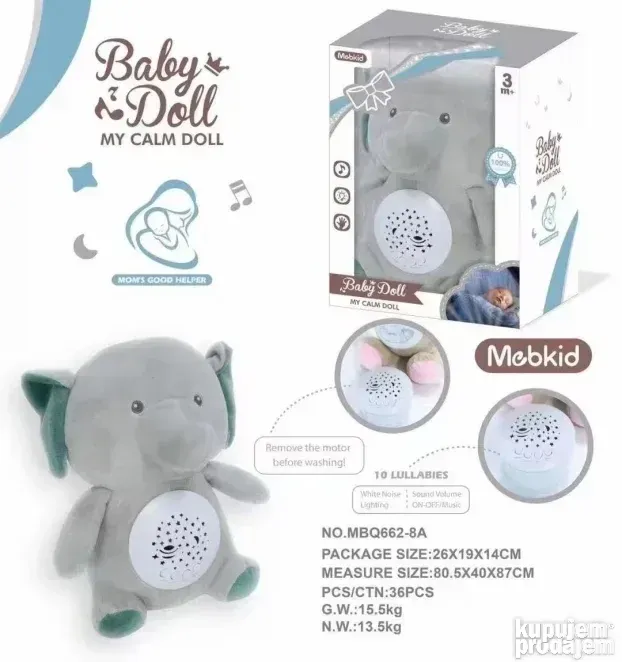 Muzicka igracka slon projektor - Slika 2