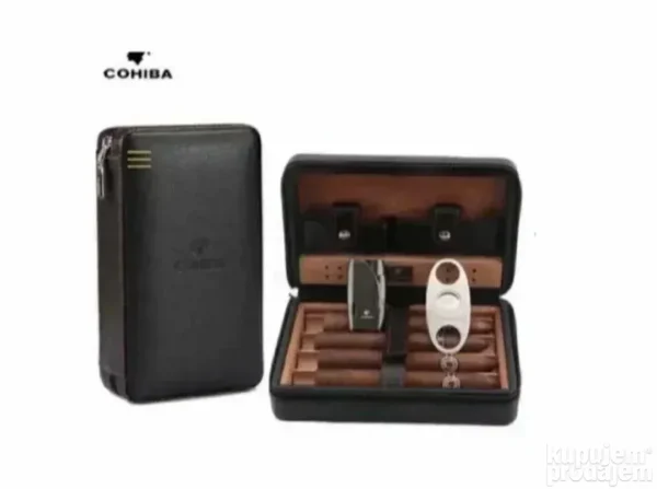 COHIBA Humidor SET Brener upaljač i sekač nož za tompuse