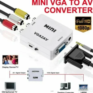 VGA na AV video konverter, 3x činč/RCA adapter,VGA2AV