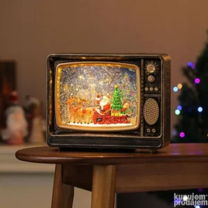 Novogodišnji retro TV lampa sa muzikom