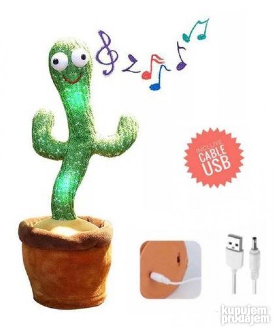 Plišani kaktus koji pleše,svira i svetli