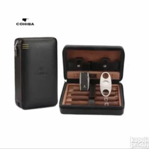 COHIBA humidor set brener upaljač sekač nož za tompus crni