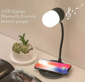 Lampa led sa zvucnikom i bezicnim punjacem