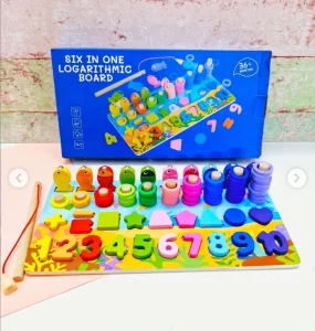Drvena edukativna tabla 6 u 1